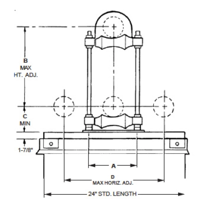 Pipe Mounting Pedestal with ER-2A Equipment Rail Product Image